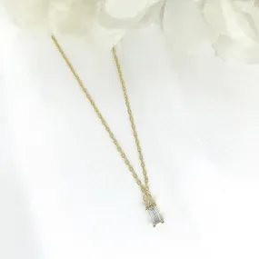 18k/925 Vermeil CZ Emerald Cut Necklace