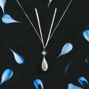 18" Larimar Sterling Silver Necklace with Pear Drop for Women