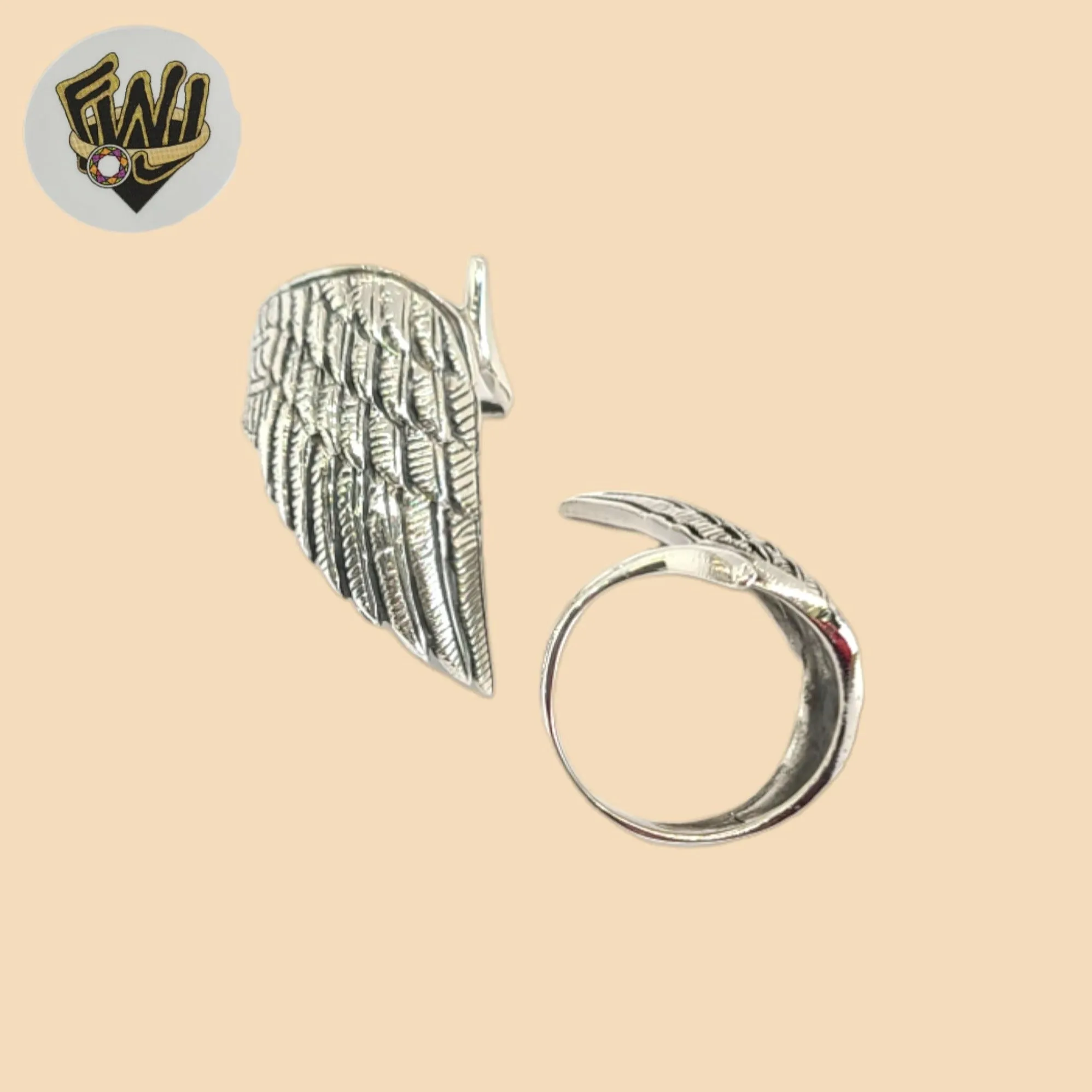 (2-5048-2) 925 Sterling Silver - Wings Elongated Ring.