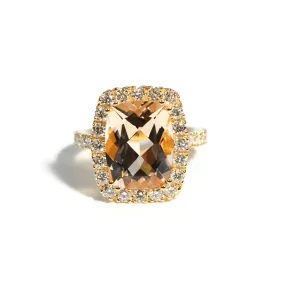 A & Furst - Dynamite - Cocktail Ring with Morganite and Diamonds, 18k Rose Gold