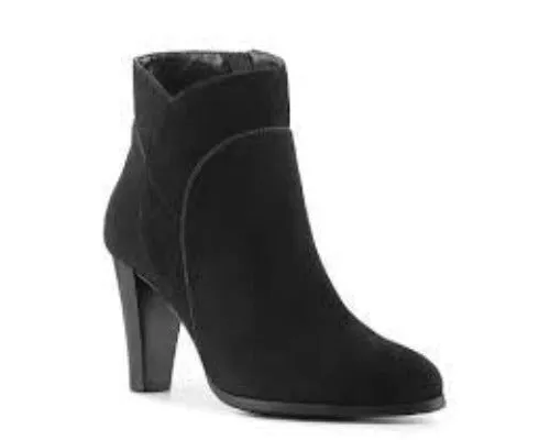 ADRIENNE VITTADINI Women's •Tanae• Ankle Bootie -Black Suede- 6M