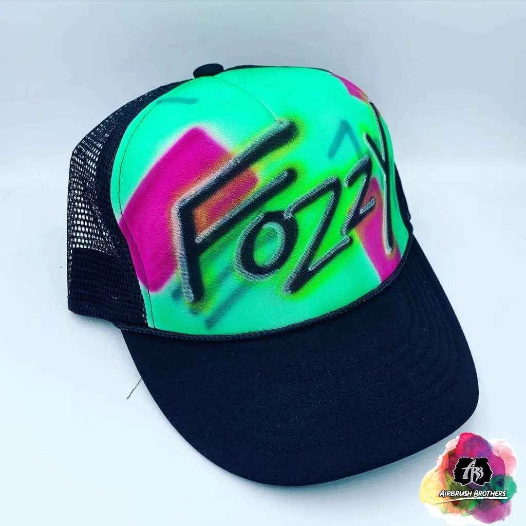 Airbrush Retro 90's Hat Design