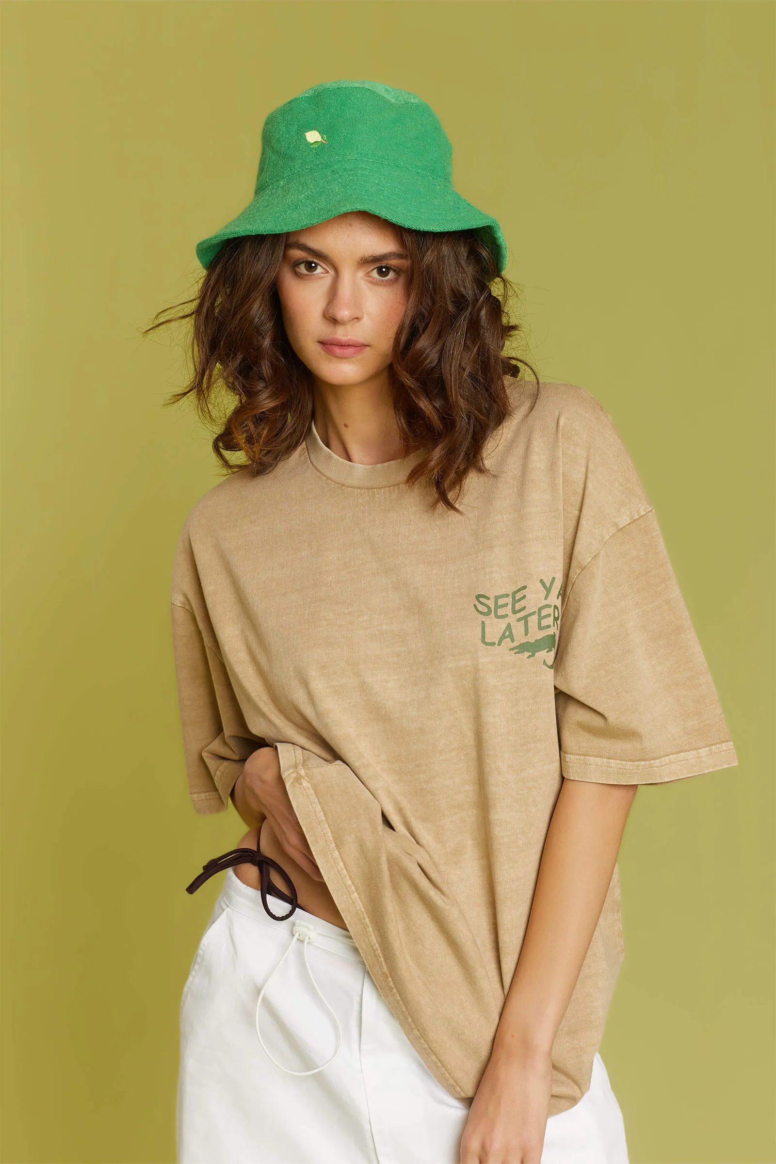 Alligator Faded Effect Oversized T-shirt