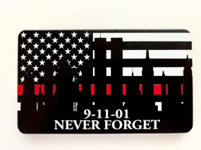 American Flag With Red Line 9/11 Never Forget Hitch Cover