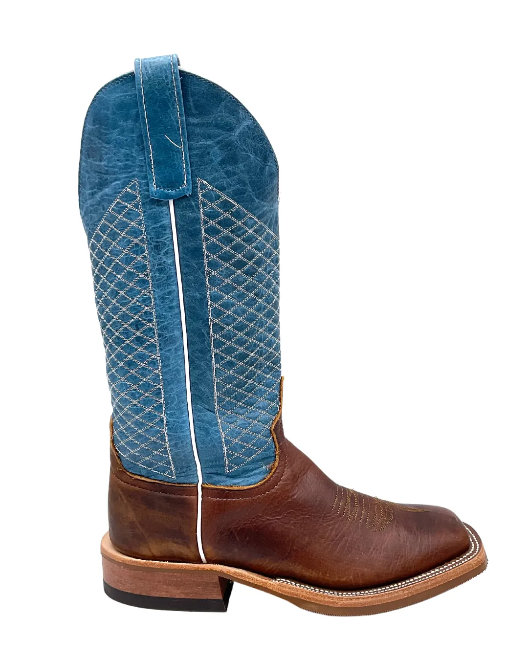 'Anderson Bean' Men's 13" Western Square Toe - Bison / Blue Lava