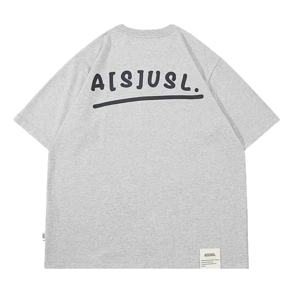 A[S]USL ASUSL HAND WRITE LOGO TEE-HEATHER GRAY