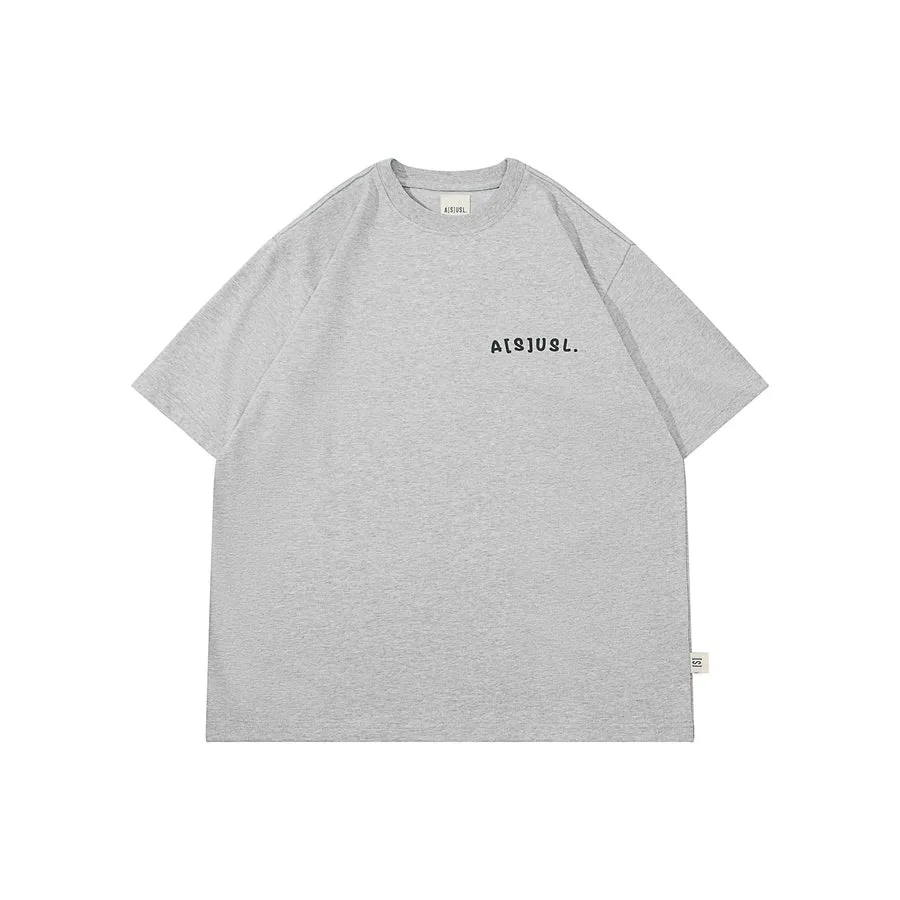 A[S]USL ASUSL HAND WRITE LOGO TEE-HEATHER GRAY