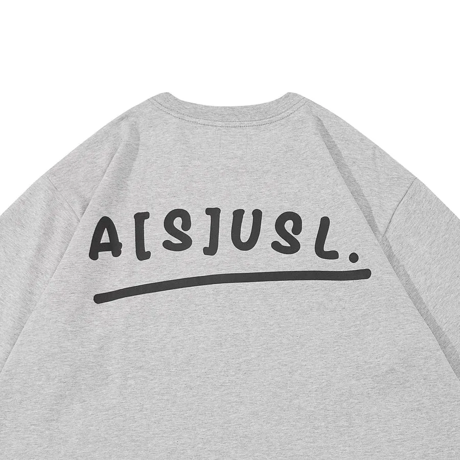 A[S]USL ASUSL HAND WRITE LOGO TEE-HEATHER GRAY