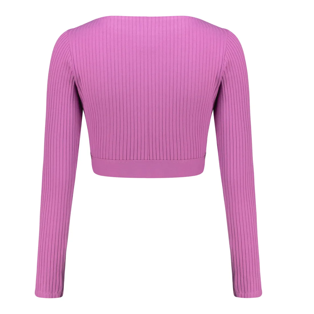 AVA RIB BOATNECK CROP TOP WITH LOGO ELASTIC PINK