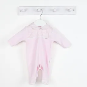 Baby Gi Girls Pink Blue Sky Velour Sleepsuit