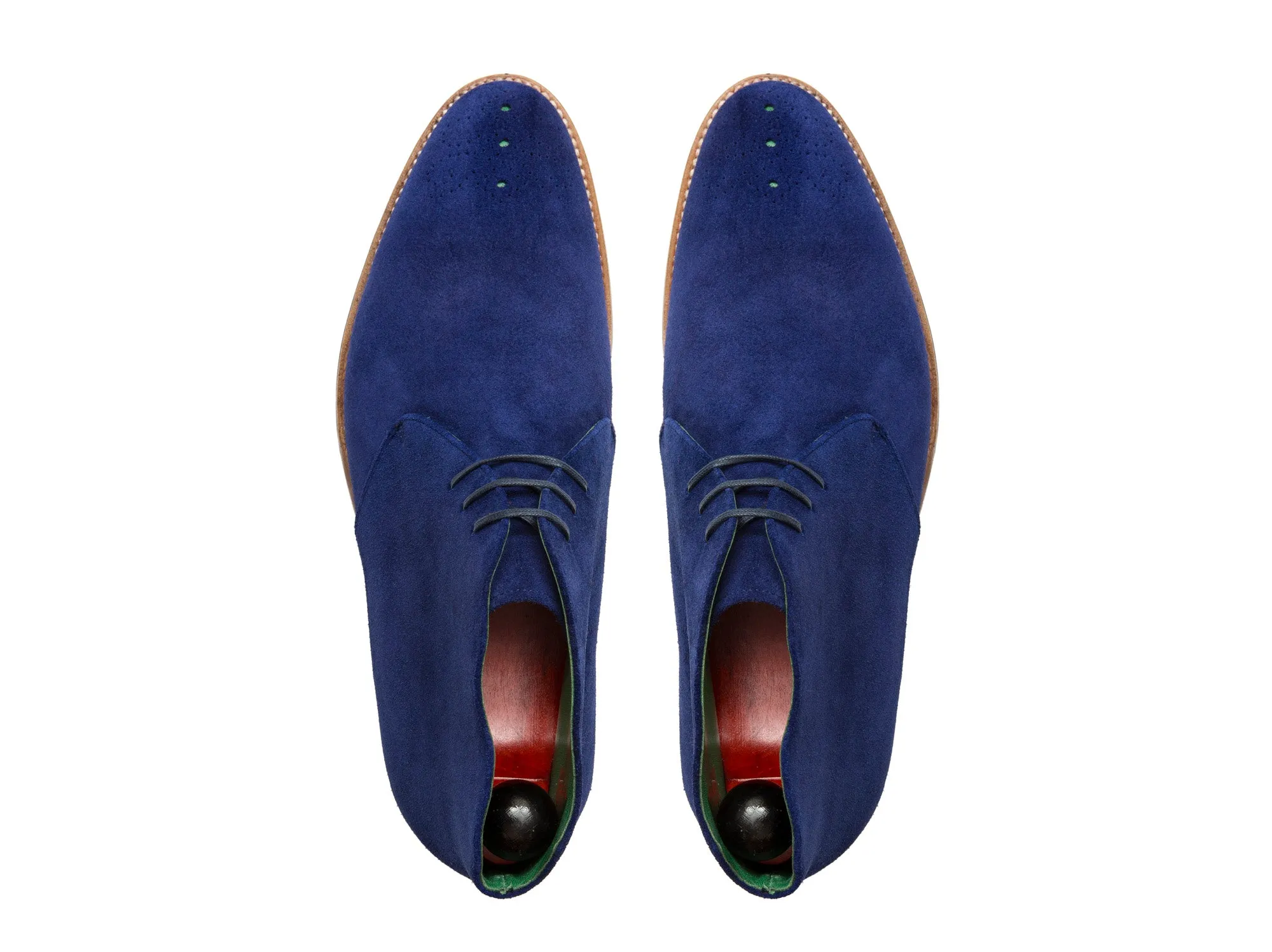 Ballard - MTO - Vivid Blue Suede - TMG Last - Natural Single Leather Sole