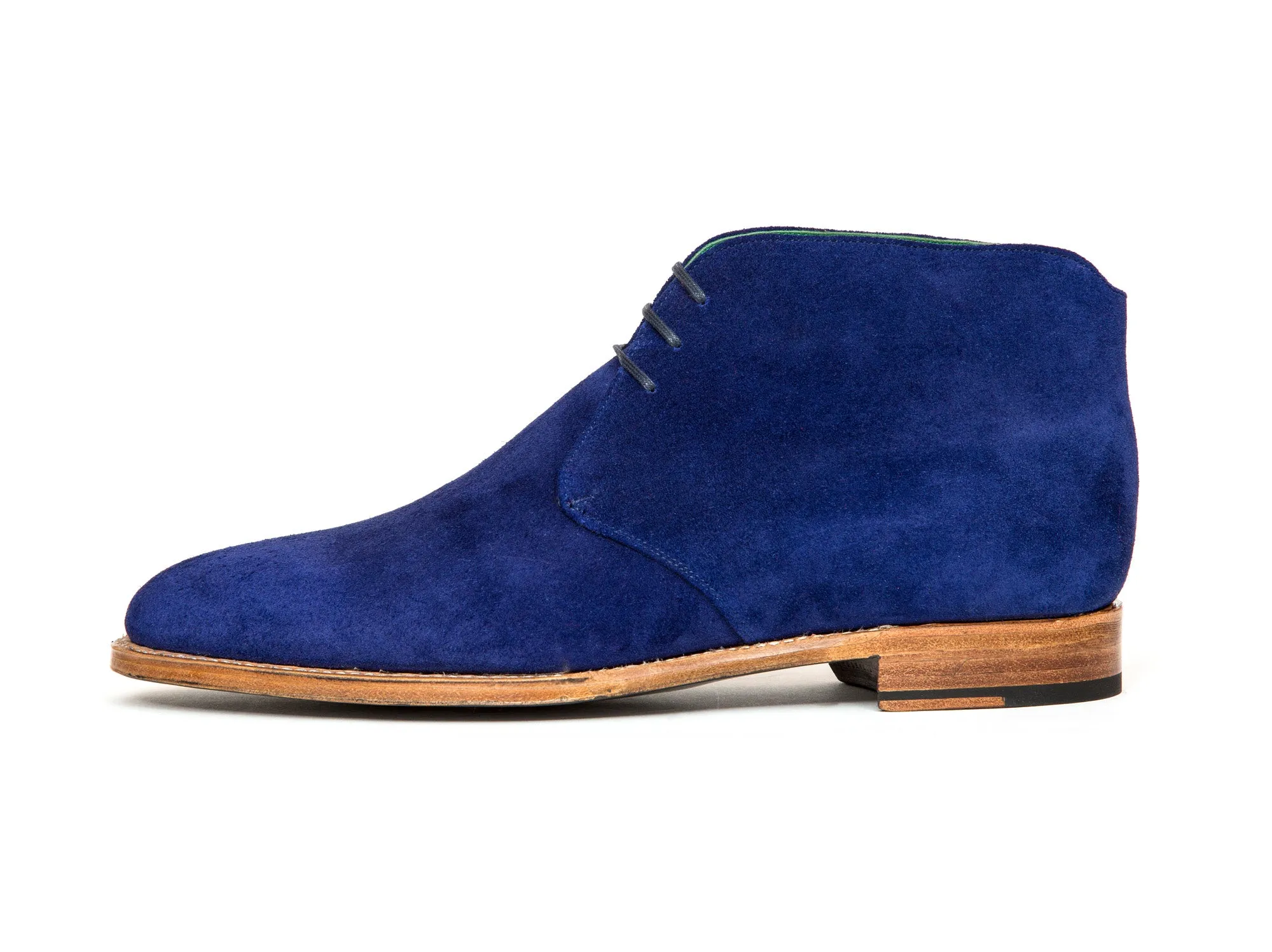 Ballard - MTO - Vivid Blue Suede - TMG Last - Natural Single Leather Sole