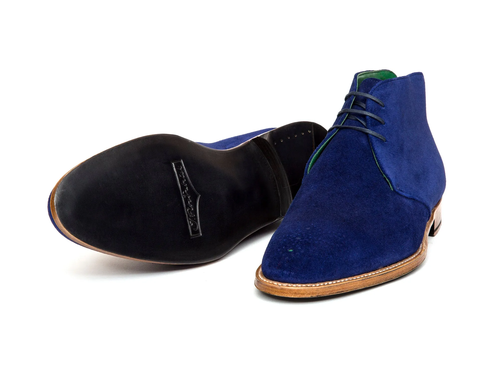 Ballard - MTO - Vivid Blue Suede - TMG Last - Natural Single Leather Sole