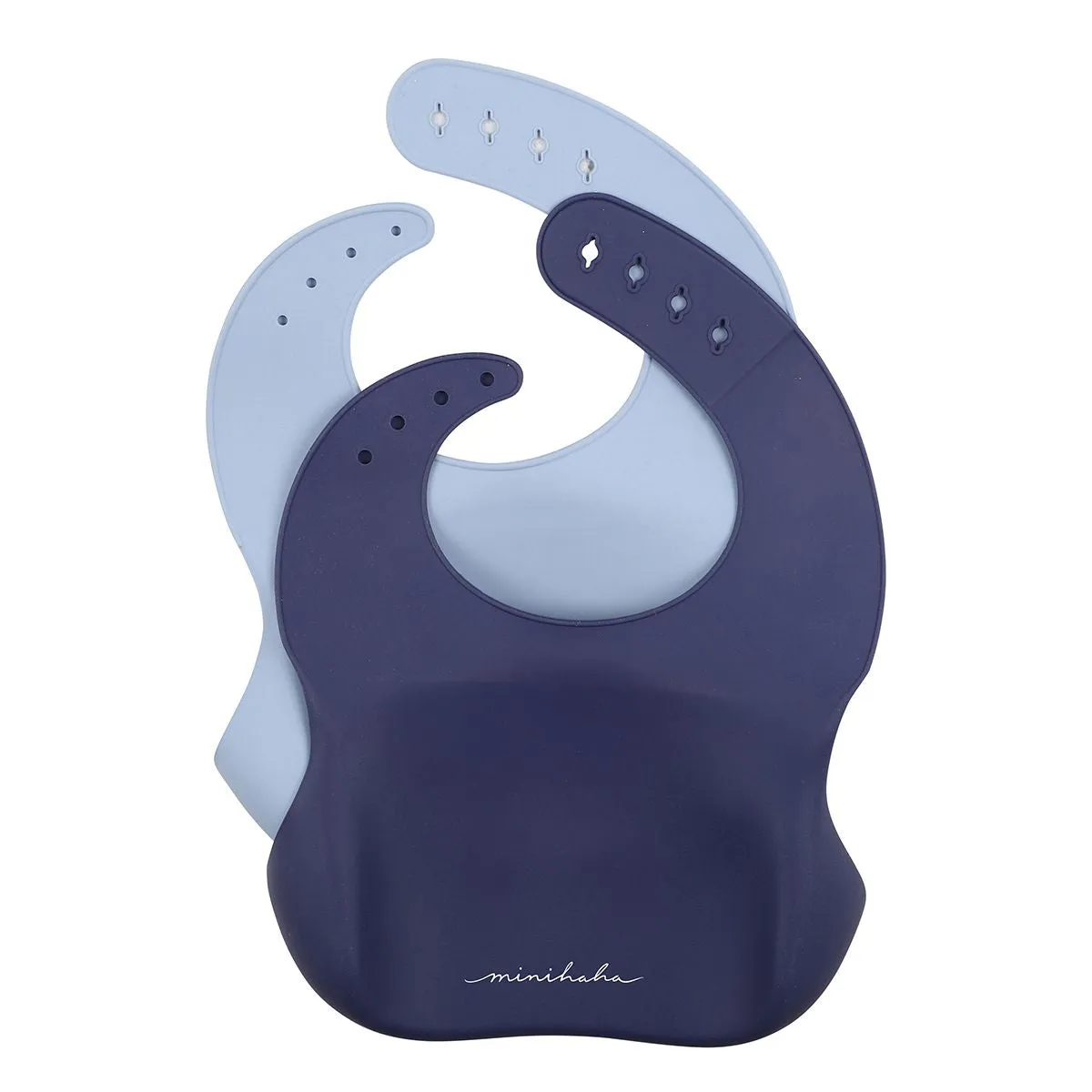 Bebe/Minihaha - Whale 2 Pack Silicone Bibs Blue Whale