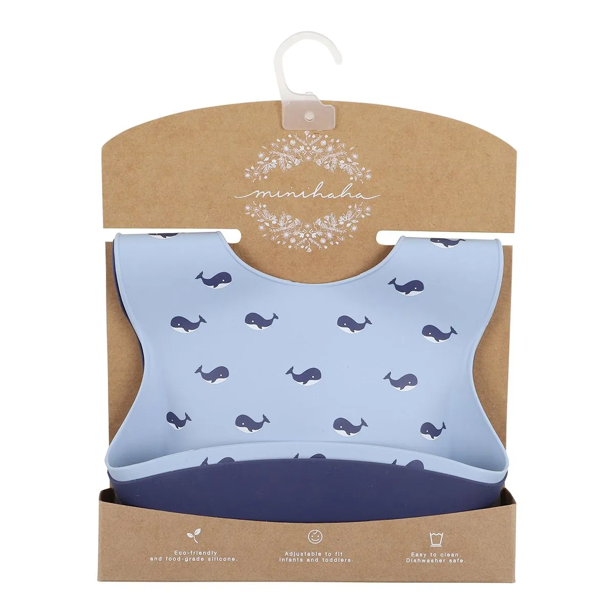 Bebe/Minihaha - Whale 2 Pack Silicone Bibs Blue Whale