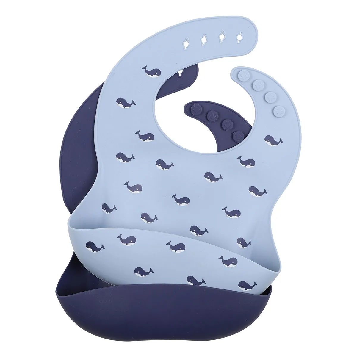 Bebe/Minihaha - Whale 2 Pack Silicone Bibs Blue Whale