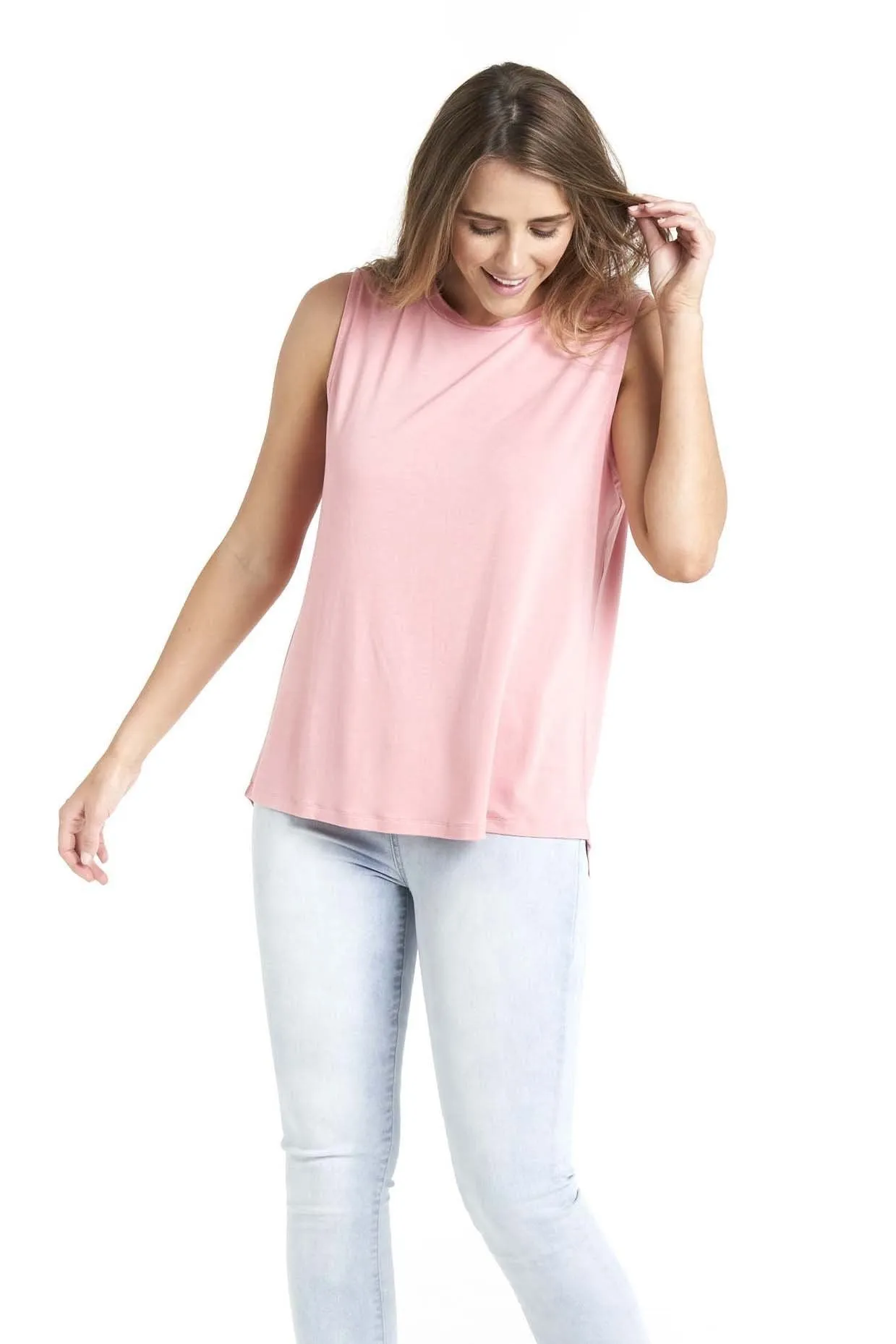 Betty Basics Capri Tank in Salmon Pink