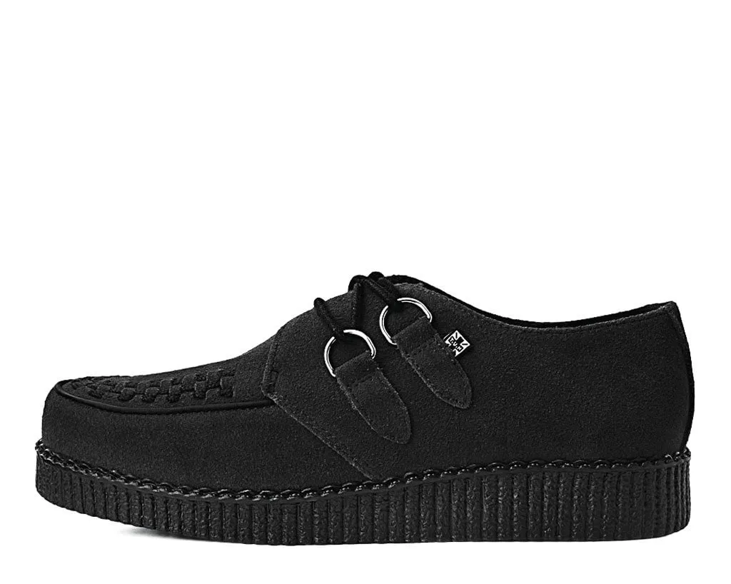 Black Faux Suede Viva Low Creeper