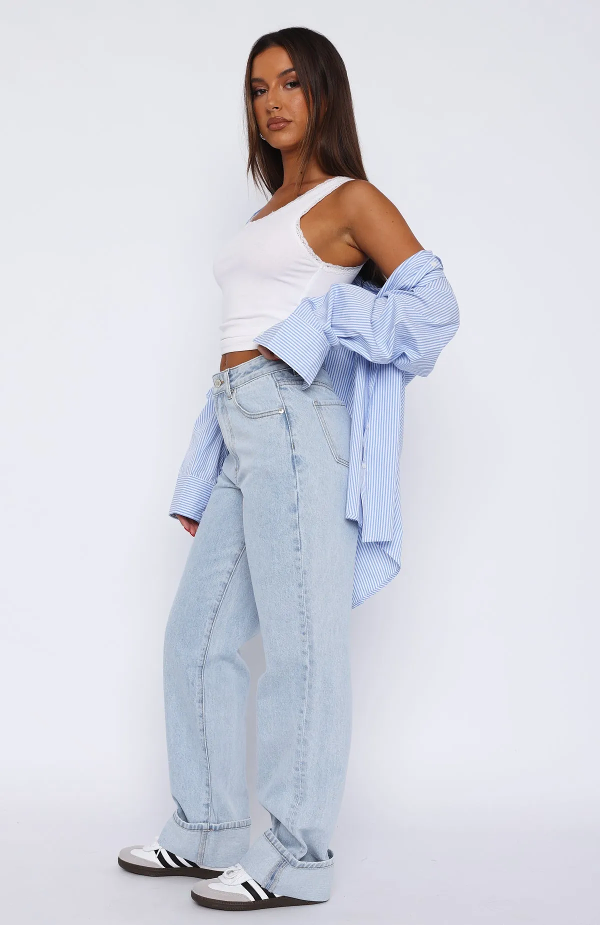 Blair High Rise Wide Leg Jeans Light Blue