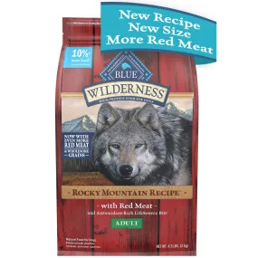 Blue Buffalo Wilderness Rocky Mountain Recipe High Protein Natural Adult Dry Dog Food, Red Meat with Grain 4.5 lb. bag