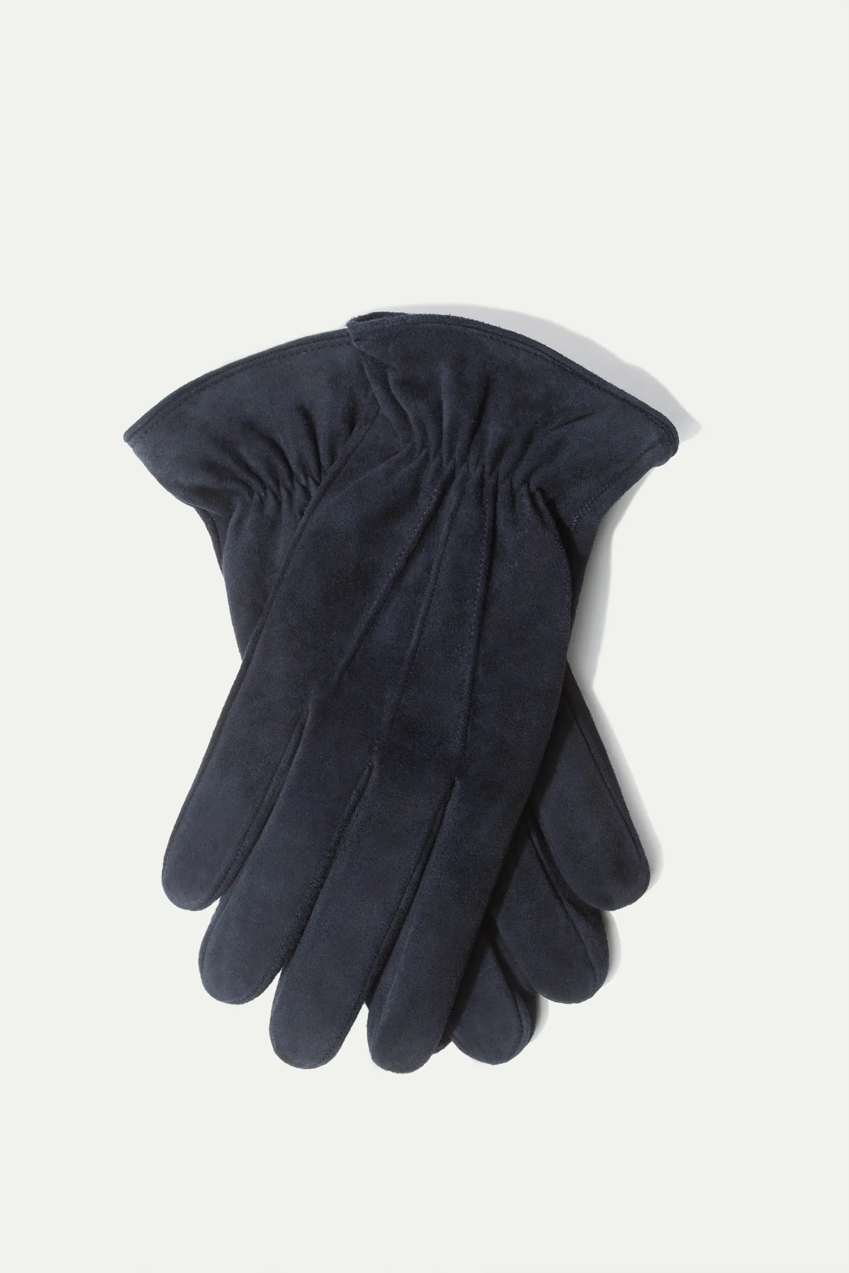 Blue Cashmere Lined Suede Gloves - Made in Italy