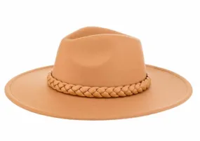 Camel Hat with braided trim