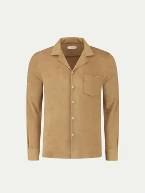 Caramel Terry Towelling Resort Shirt