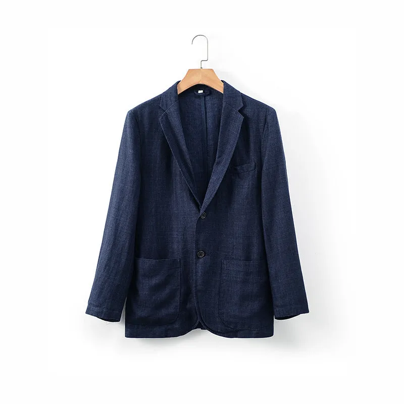 Casual linen men's clothing coat