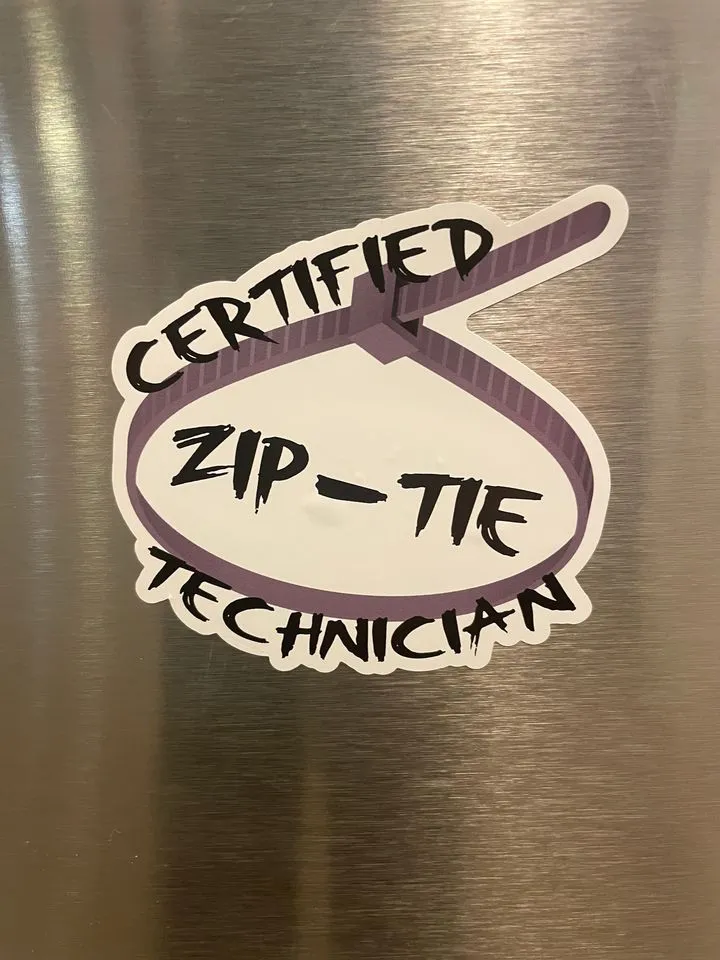 Certified Zip-Tie Technician sticker