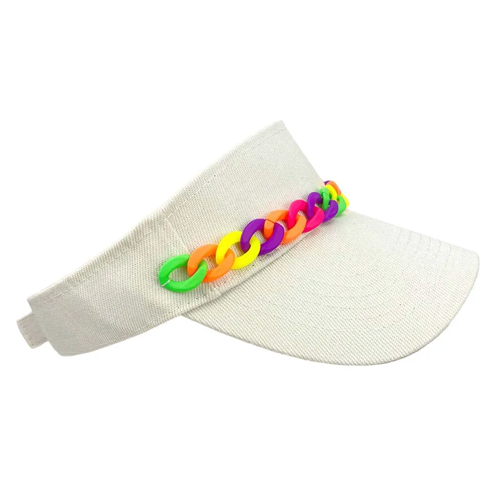 Chain Band Visor Hat