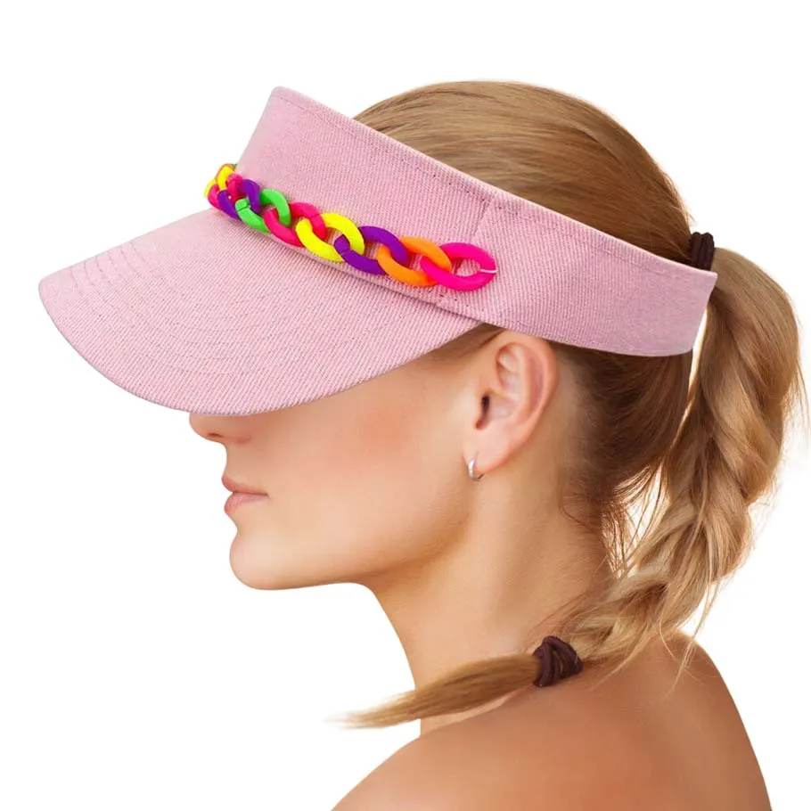 Chain Band Visor Hat