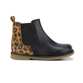 CHELSEA INFANT - BLACK/LEOPARD