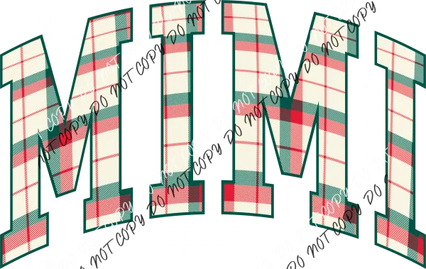 Christmas Plaid Mimi DTF Transfer