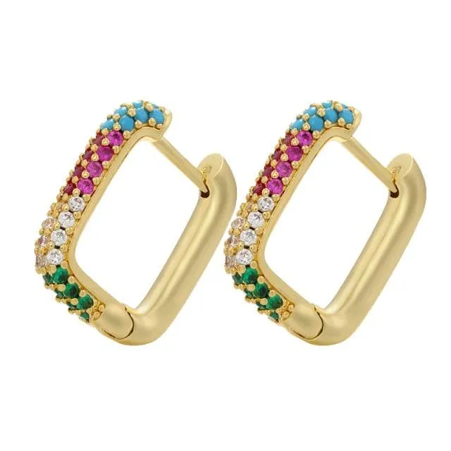 Classic Pave Hoop Earrings - 19 Colors