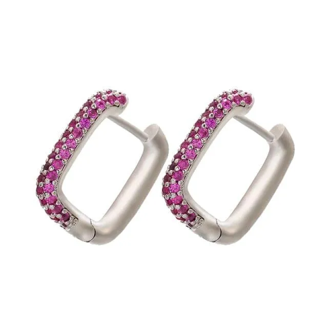 Classic Pave Hoop Earrings - 19 Colors