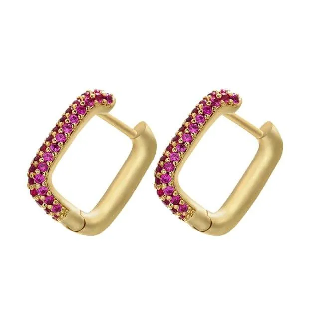 Classic Pave Hoop Earrings - 19 Colors