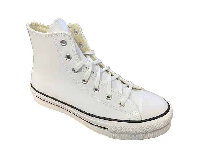 Converse high sneakers in synthetic leather with wedge Chuck Teylor All Star Eva Lift HI A02486C white-black