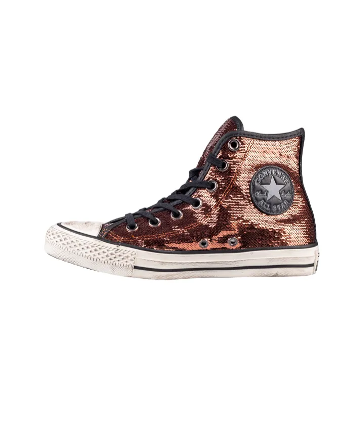 Converse women's sneakers shoe with payette Distressed 559039C bronze