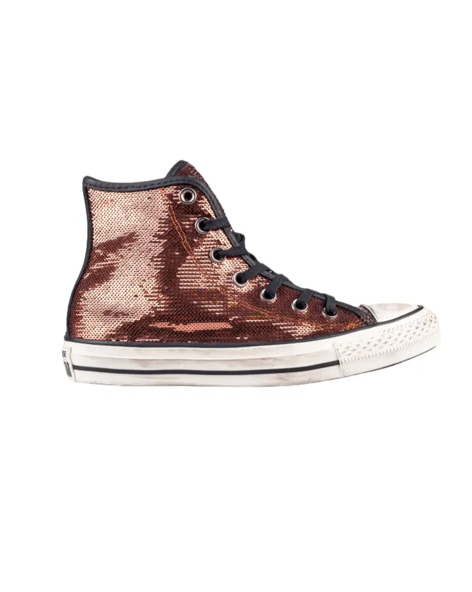 Converse women's sneakers shoe with payette Distressed 559039C bronze