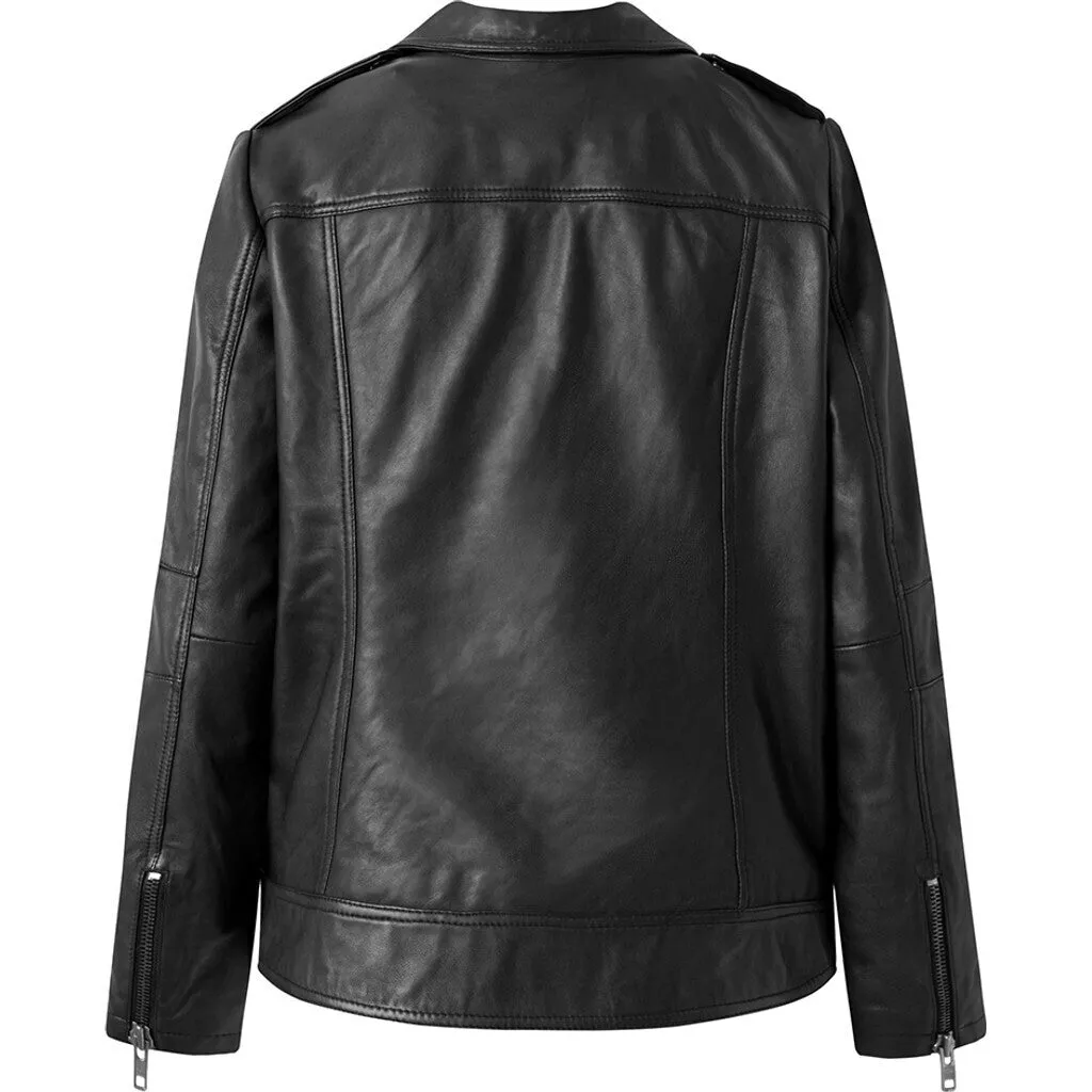 Cool and raw biker jacket in soft quality / 50660 - Black (Nero)