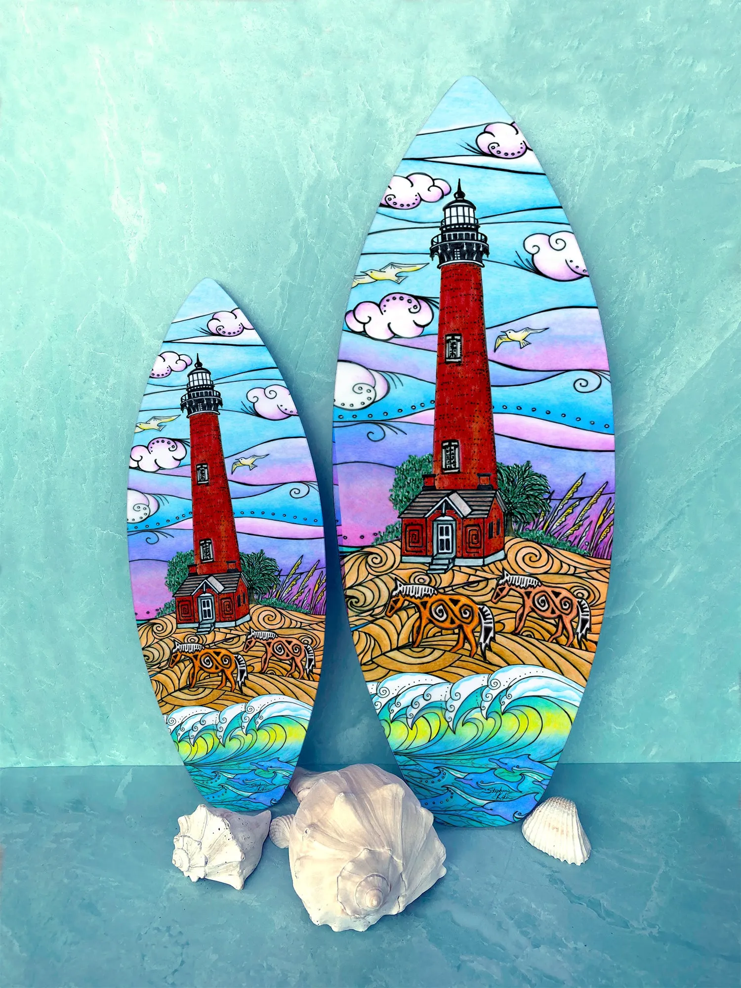 Corolla Lighthouse Surfboard Wall Art