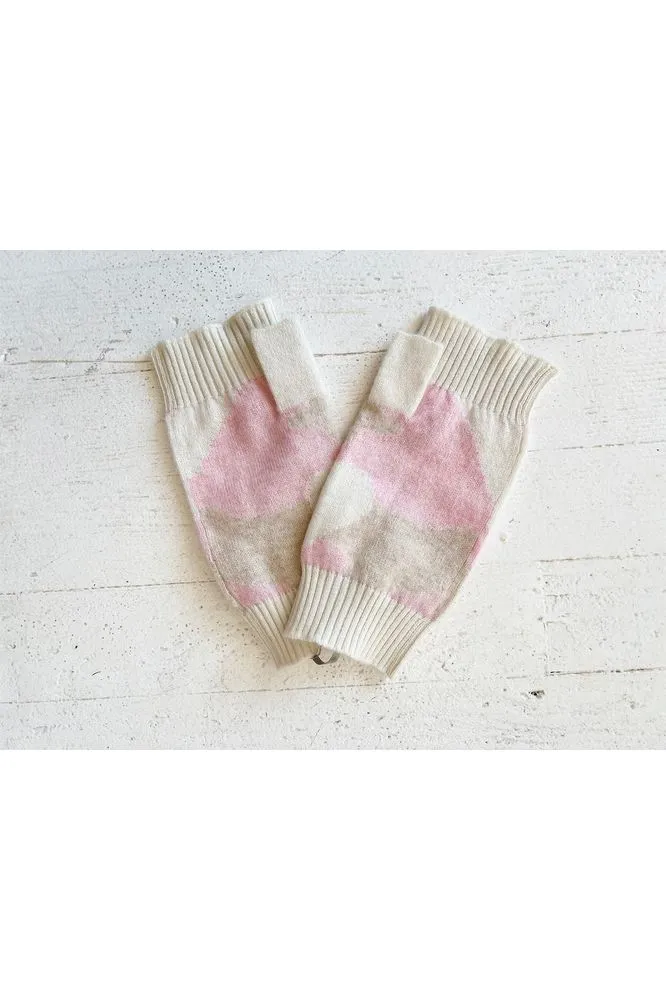 Cream, Camel and Pink Cashmere Gloves