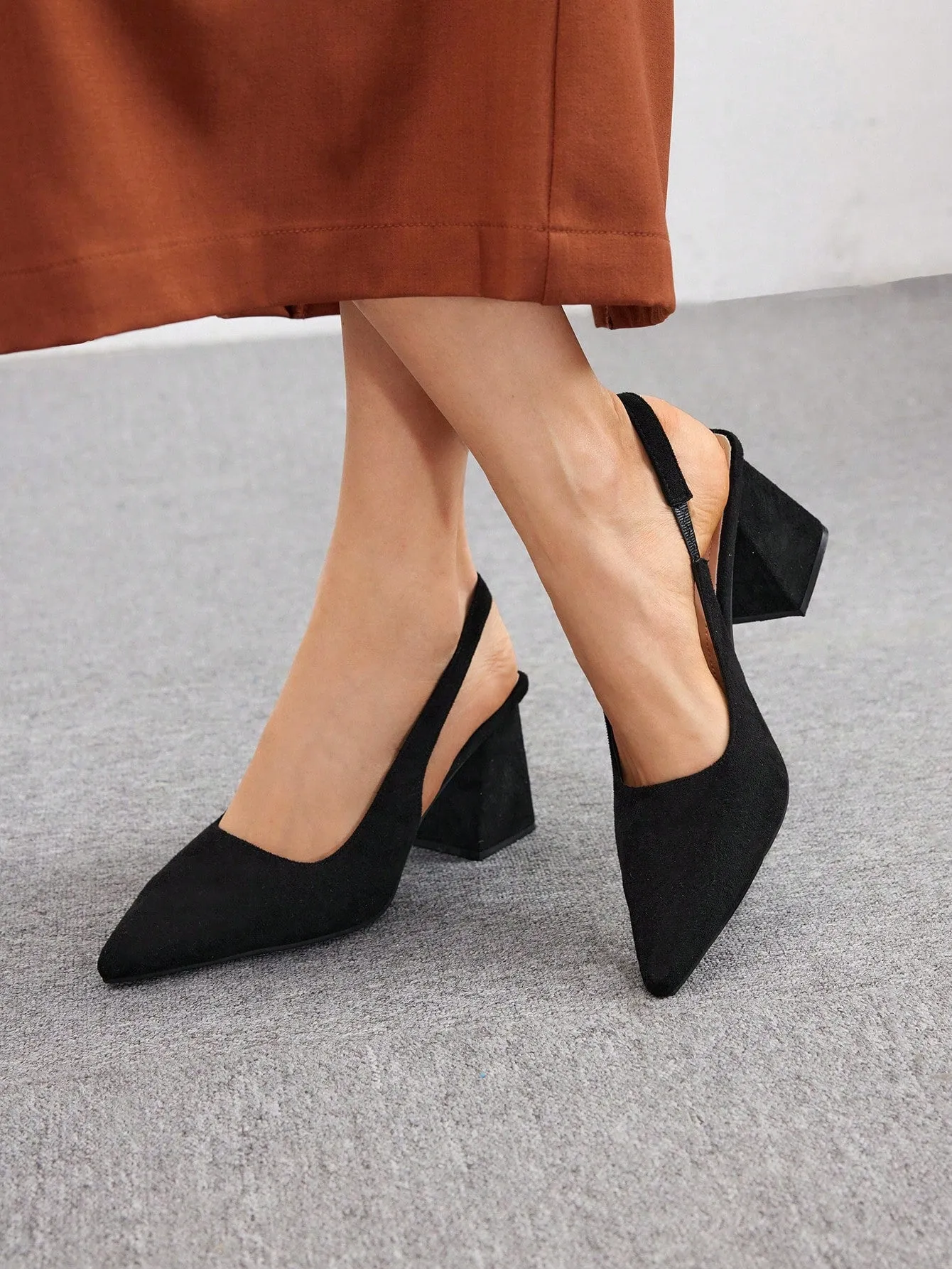 CUCCOO BIZCHIC Fashionable Black Suede High Heel Women Shoes