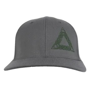 Curved Bill Celtic Triangle Wool Flex Hat Grey-Dark Green