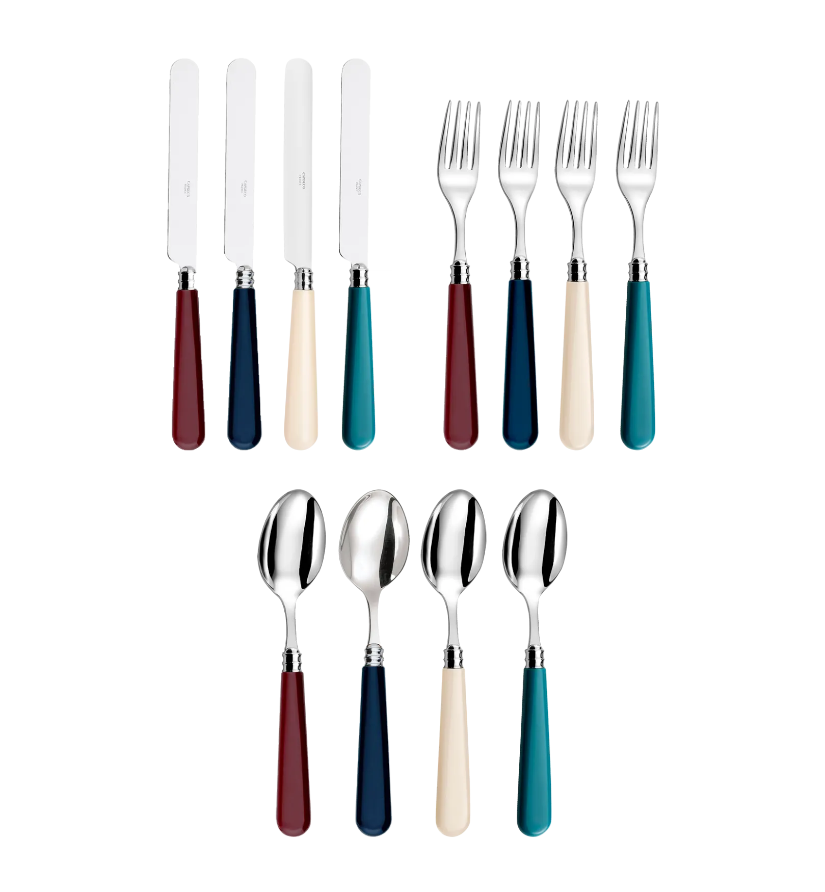 Cutlery Set 12 Pieces - Bordeaux Multicolour Set