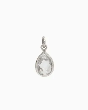 Dewdrop Stone Pendant - White Topaz