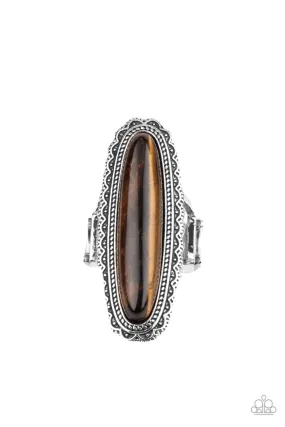 Eco Equinox Brown Tiger's Eye Stone Ring - Paparazzi Accessories