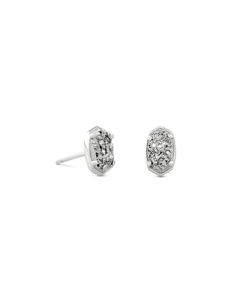 Emilie Stud Earrings in Silver Platinum Drusy by Kendra Scott