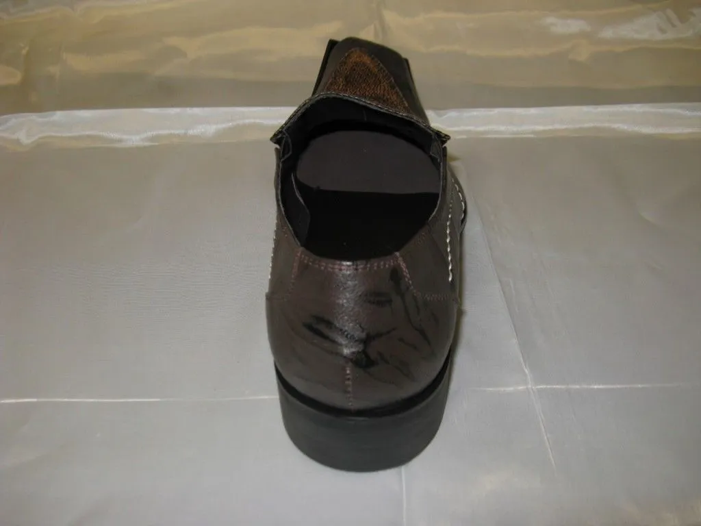 Fiesso New Brown Snake and Leather Print Shoes FI 6420