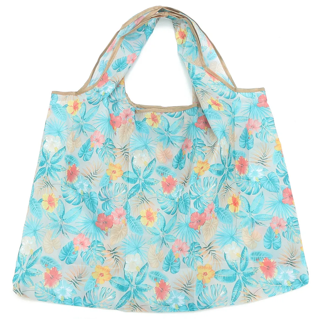 Foldable Bag Jackie Floral Mixed Blue